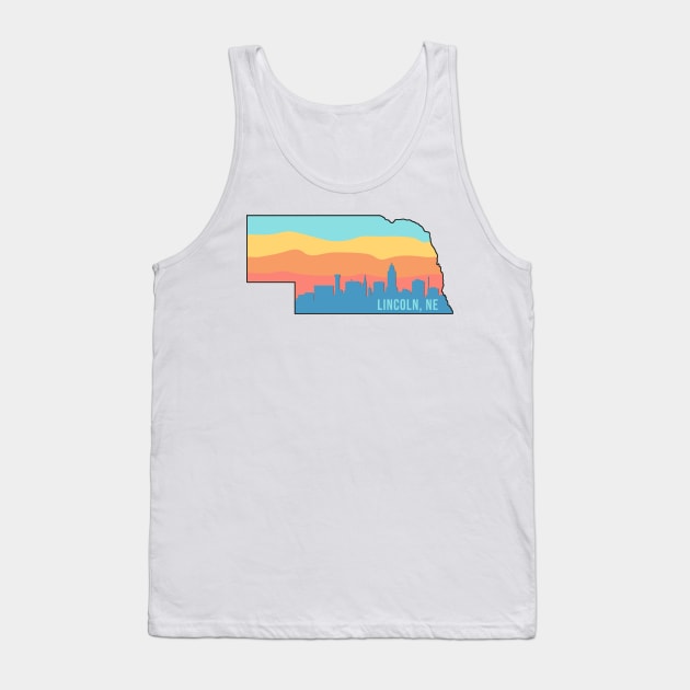 Nebraska Lincoln Skyline Sunset Tank Top by sydneyurban